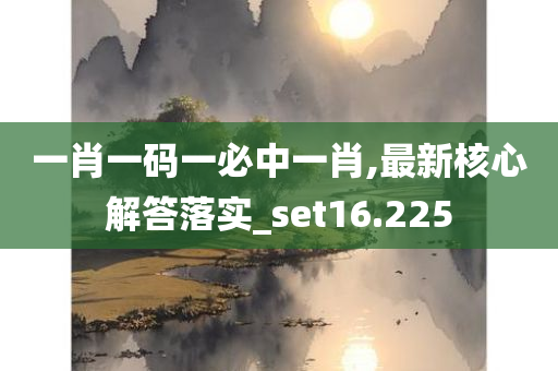 一肖一码一必中一肖,最新核心解答落实_set16.225