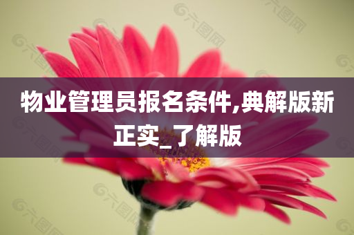 物业管理员报名条件,典解版新正实_了解版