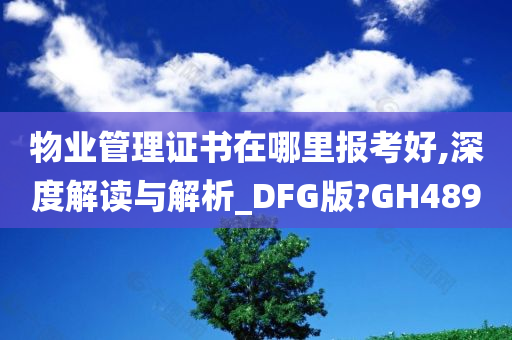 物业管理证书在哪里报考好,深度解读与解析_DFG版?GH489