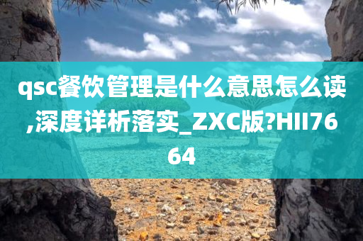 qsc餐饮管理是什么意思怎么读,深度详析落实_ZXC版?HII7664