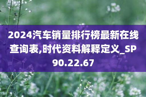 2024汽车销量排行榜最新在线查询表,时代资料解释定义_SP90.22.67