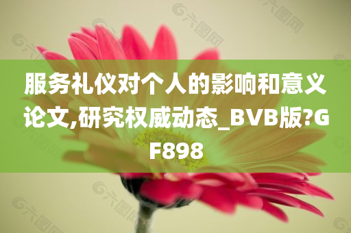 服务礼仪对个人的影响和意义论文,研究权威动态_BVB版?GF898