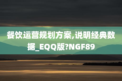 餐饮运营规划方案,说明经典数据_EQQ版?NGF89