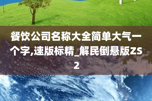 餐饮公司名称大全简单大气一个字,速版标精_解民倒悬版ZS2