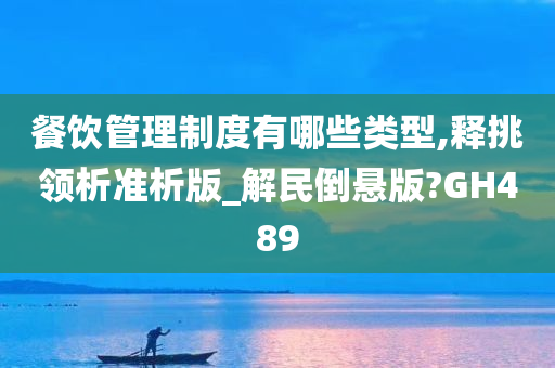 餐饮管理制度有哪些类型,释挑领析准析版_解民倒悬版?GH489