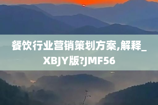 餐饮行业营销策划方案,解释_XBJY版?JMF56