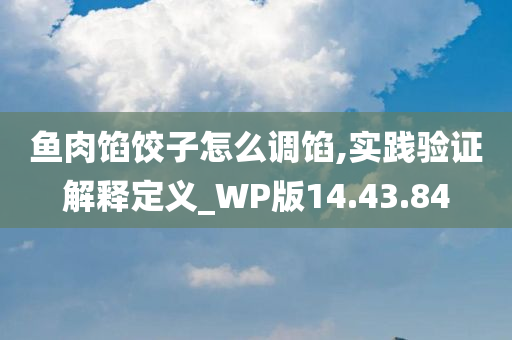 鱼肉馅饺子怎么调馅,实践验证解释定义_WP版14.43.84