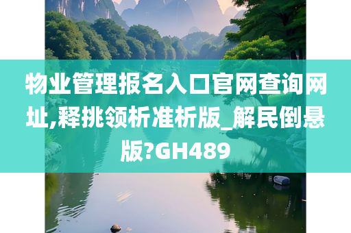 物业管理报名入口官网查询网址,释挑领析准析版_解民倒悬版?GH489