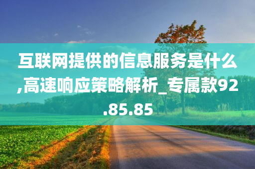 互联网提供的信息服务是什么,高速响应策略解析_专属款92.85.85