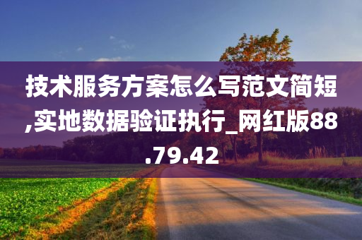 技术服务方案怎么写范文简短,实地数据验证执行_网红版88.79.42