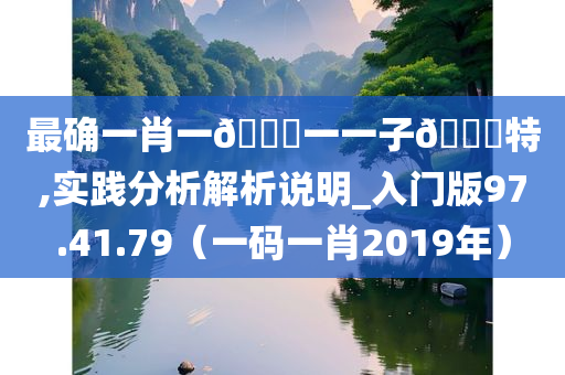 最确一肖一🐎一一子🀄特,实践分析解析说明_入门版97.41.79（一码一肖2019年）