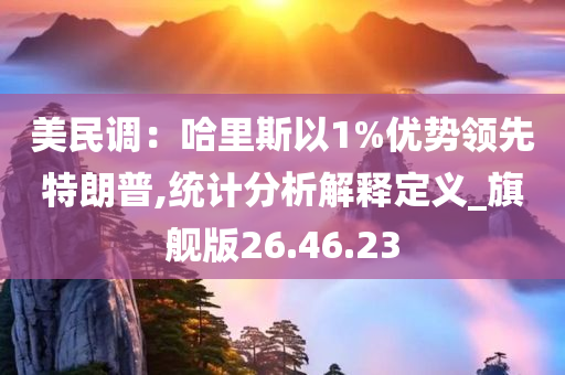 美民调：哈里斯以1%优势领先特朗普,统计分析解释定义_旗舰版26.46.23