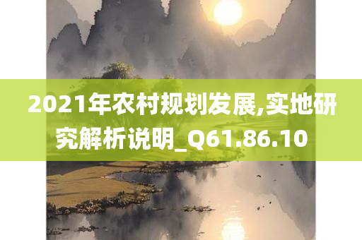 2021年农村规划发展,实地研究解析说明_Q61.86.10