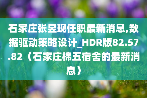 石家庄张昱现任职最新消息,数据驱动策略设计_HDR版82.57.82（石家庄棉五宿舍的最新消息）