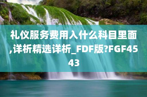 礼仪服务费用入什么科目里面,详析精选详析_FDF版?FGF4543