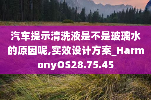 汽车提示清洗液是不是玻璃水的原因呢,实效设计方案_HarmonyOS28.75.45