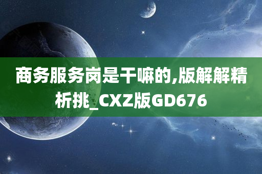 商务服务岗是干嘛的,版解解精析挑_CXZ版GD676