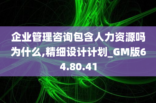 企业管理咨询包含人力资源吗为什么,精细设计计划_GM版64.80.41