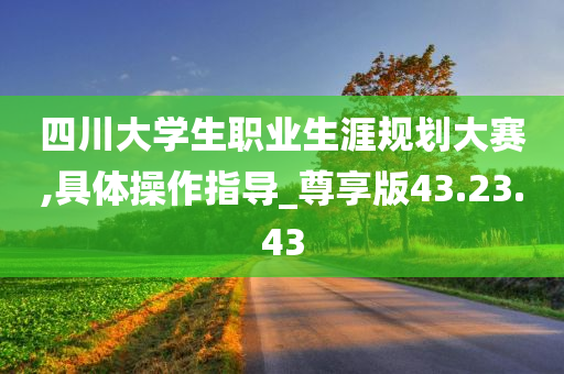 四川大学生职业生涯规划大赛,具体操作指导_尊享版43.23.43