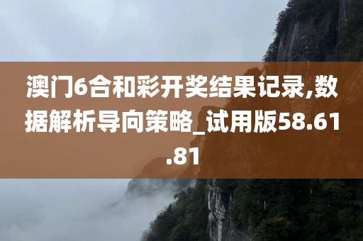 澳门6合和彩开奖结果记录,数据解析导向策略_试用版58.61.81