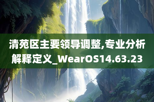 清苑区主要领导调整,专业分析解释定义_WearOS14.63.23