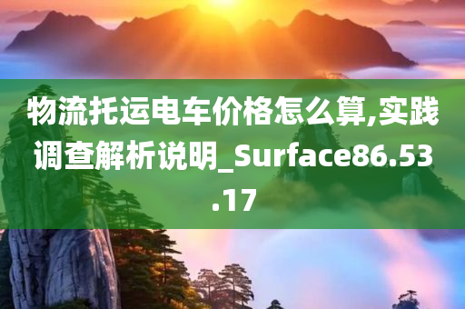 物流托运电车价格怎么算,实践调查解析说明_Surface86.53.17