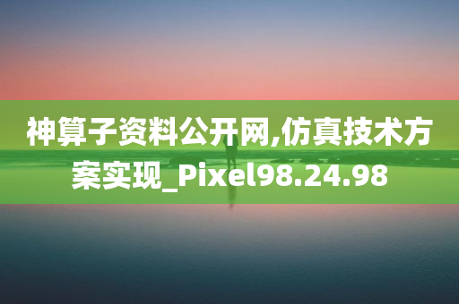 神算子资料公开网,仿真技术方案实现_Pixel98.24.98