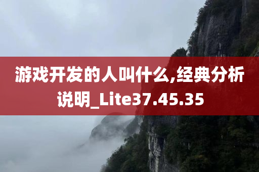 游戏开发的人叫什么,经典分析说明_Lite37.45.35