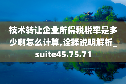 技术转让企业所得税税率是多少啊怎么计算,诠释说明解析_suite45.75.71