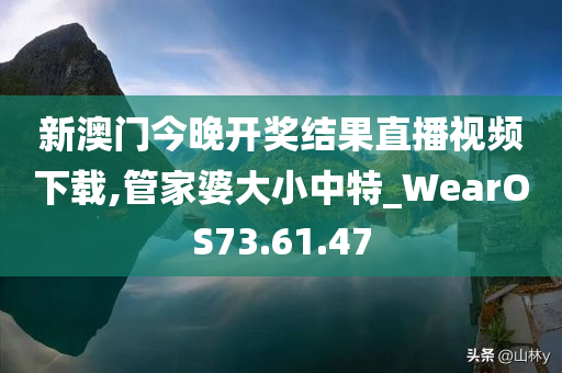 新澳门今晚开奖结果直播视频下载,管家婆大小中特_WearOS73.61.47