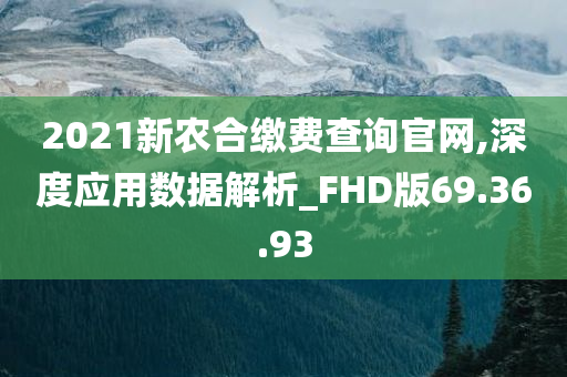 2021新农合缴费查询官网,深度应用数据解析_FHD版69.36.93