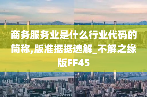 商务服务业是什么行业代码的简称,版准据据选解_不解之缘版FF45