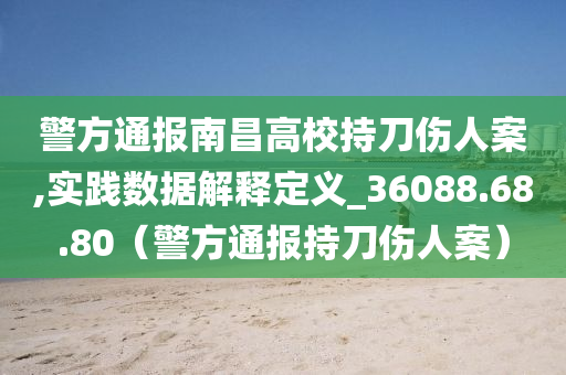 警方通报南昌高校持刀伤人案,实践数据解释定义_36088.68.80（警方通报持刀伤人案）