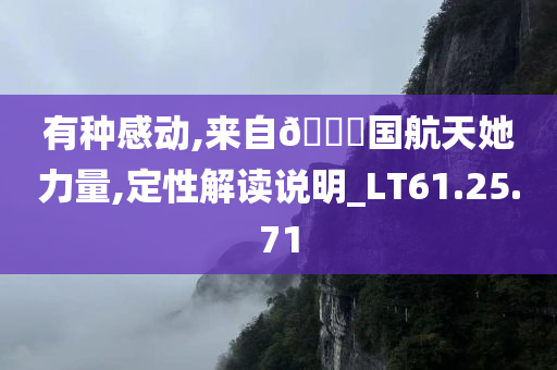 有种感动,来自🀄国航天她力量,定性解读说明_LT61.25.71