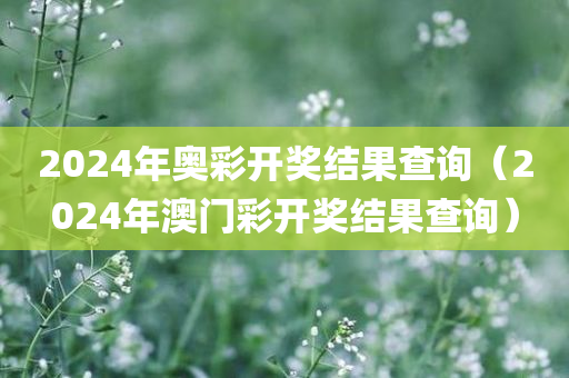 2024年奥彩开奖结果查询（2024年澳门彩开奖结果查询）