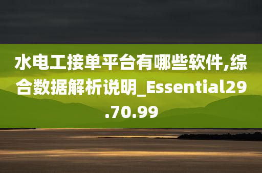 水电工接单平台有哪些软件,综合数据解析说明_Essential29.70.99