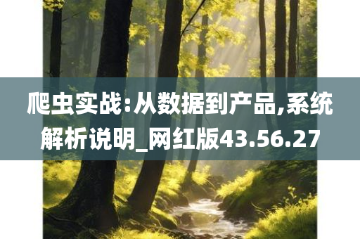 爬虫实战:从数据到产品,系统解析说明_网红版43.56.27