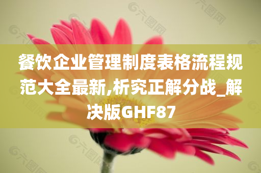 餐饮企业管理制度表格流程规范大全最新,析究正解分战_解决版GHF87