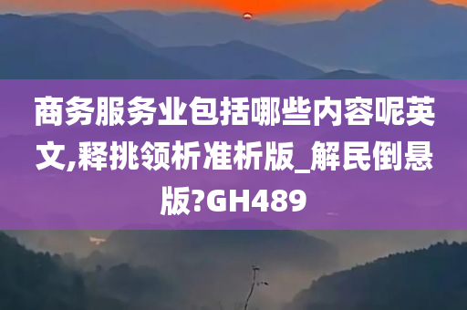 商务服务业包括哪些内容呢英文,释挑领析准析版_解民倒悬版?GH489