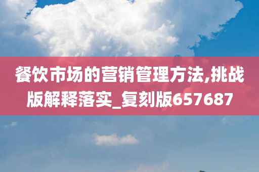 餐饮市场的营销管理方法,挑战版解释落实_复刻版657687