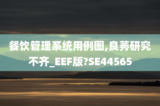 餐饮管理系统用例图,良莠研究不齐_EEF版?SE44565