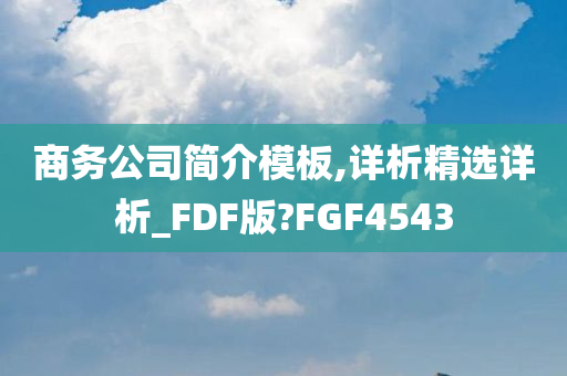 商务公司简介模板,详析精选详析_FDF版?FGF4543