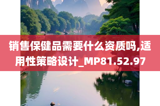 销售保健品需要什么资质吗,适用性策略设计_MP81.52.97