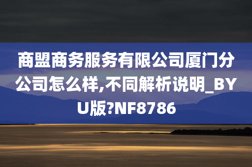 商盟商务服务有限公司厦门分公司怎么样,不同解析说明_BYU版?NF8786