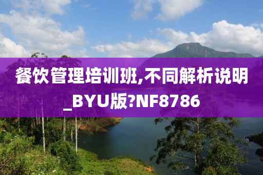 餐饮管理培训班,不同解析说明_BYU版?NF8786