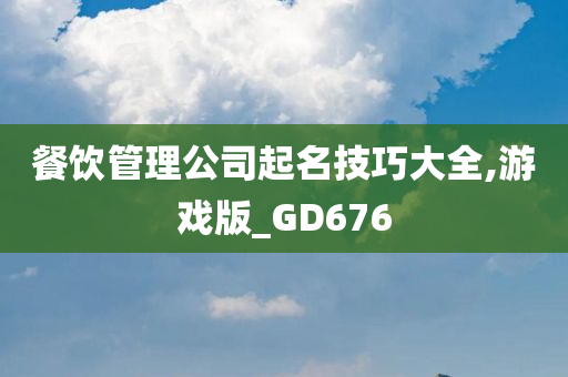 餐饮管理公司起名技巧大全,游戏版_GD676