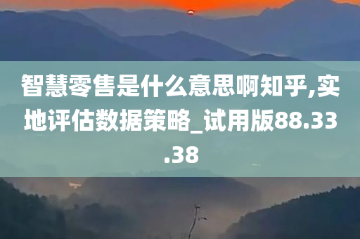 智慧零售是什么意思啊知乎,实地评估数据策略_试用版88.33.38