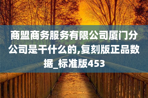 商盟商务服务有限公司厦门分公司是干什么的,复刻版正品数据_标准版453