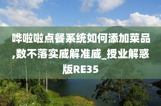 哗啦啦点餐系统如何添加菜品,数不落实威解准威_授业解惑版RE35