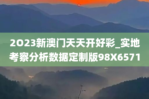 2O23新澳门天天开好彩_实地考察分析数据定制版98X6571